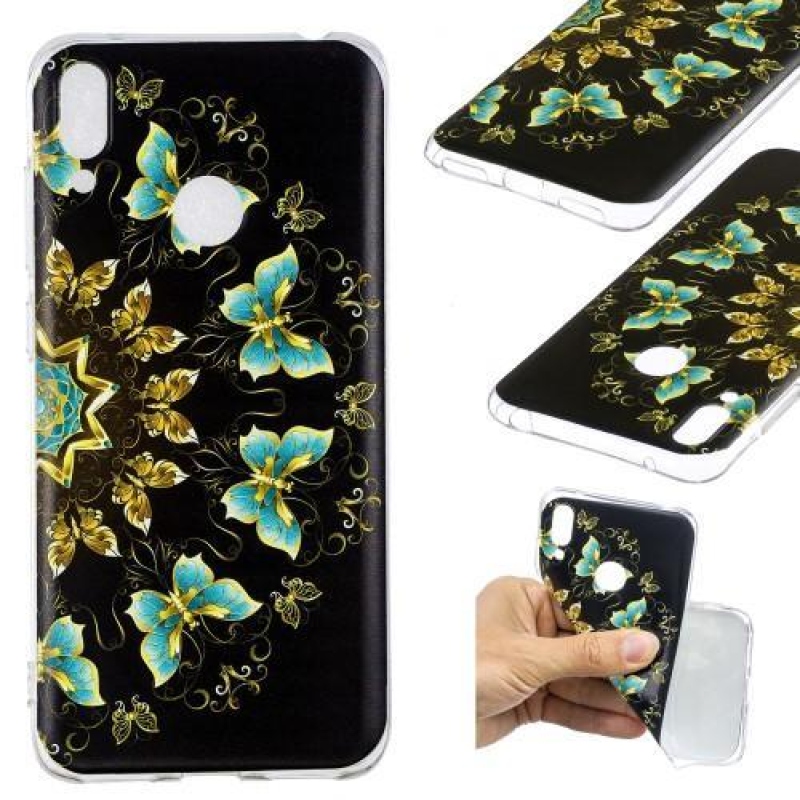 Mintás zselés tok mobil Huawei Y7 (2019) - színes pillangó