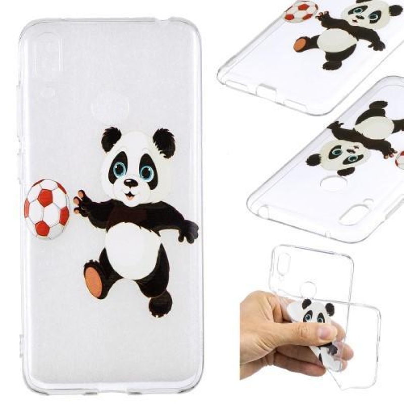Mintás zselés tok a mobil Huawei Y7 (2019) - panda és foci