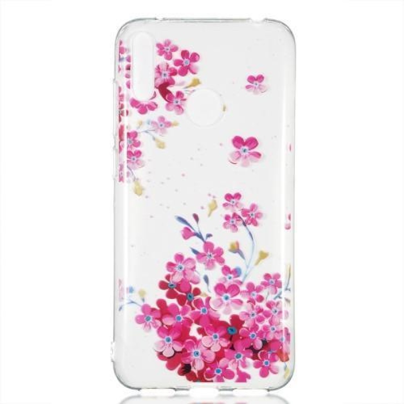 Mintás zselés tok Huawei Y7 (2019) - rózsaszín virág