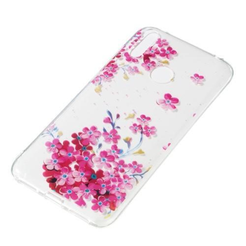 Mintás zselés tok Huawei Y7 (2019) - rózsaszín virág