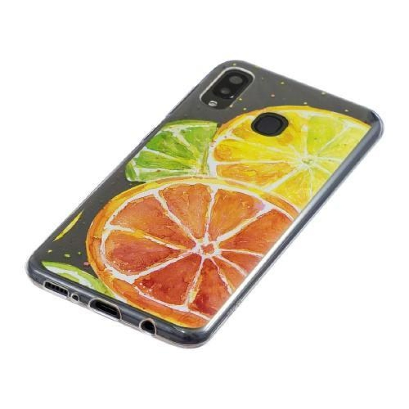 Mintás zselés tok mobil Samsung Galaxy A20 / A30 - színes citromsárga