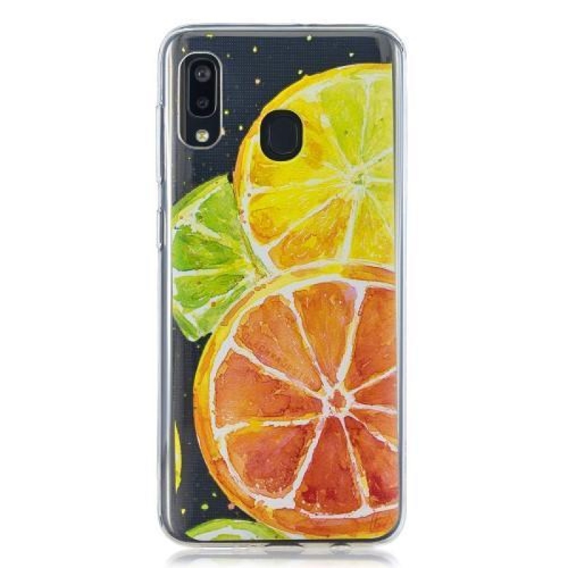 Mintás zselés tok mobil Samsung Galaxy A20 / A30 - színes citromsárga