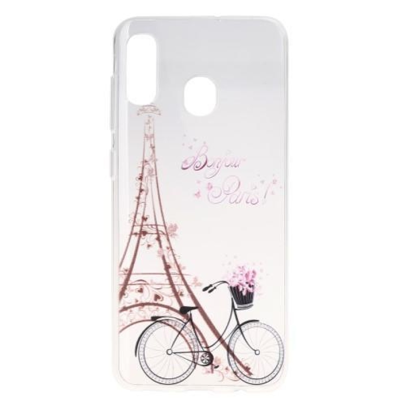 Mintás zselés tok mobil Samsung Galaxy A30 - Eiffel-torony és kerék