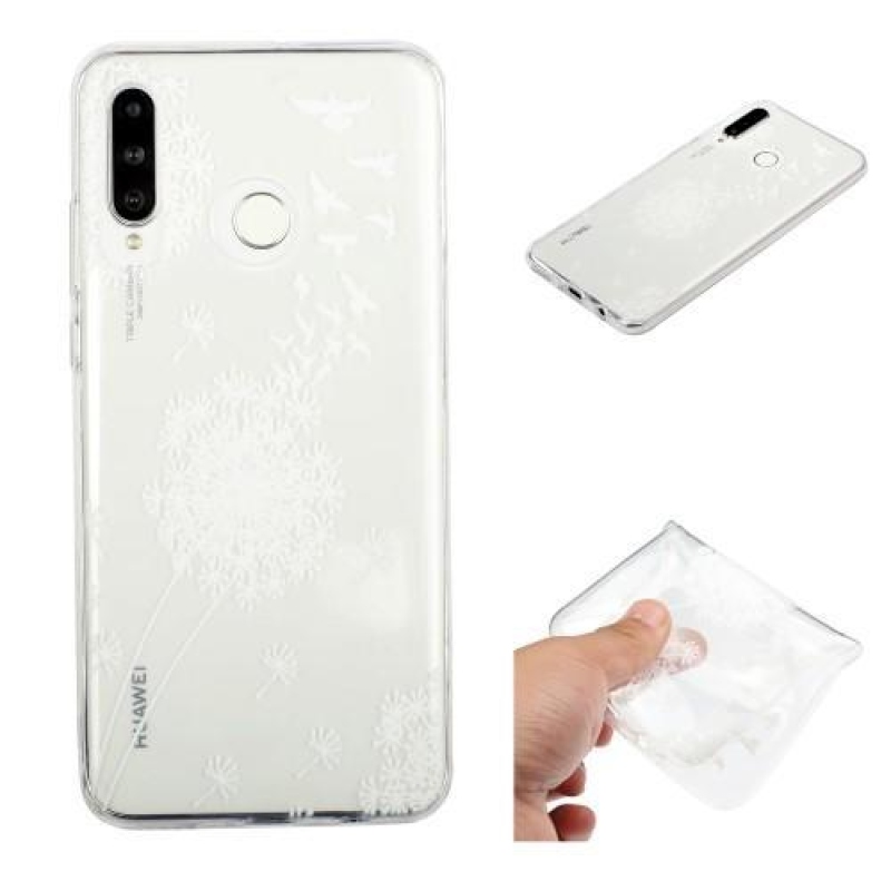 Mintás gél tok Samsung Galaxy M20 készülékhez - fehér pitypang