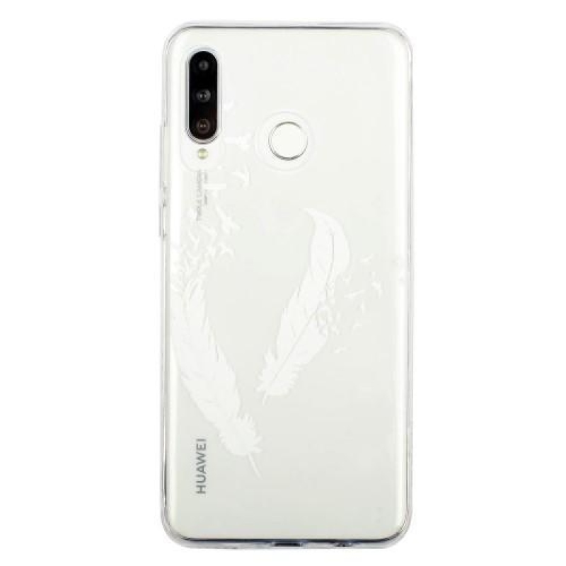 Mintás zselés tok Samsung Galaxy M20 készülékhez - fehér toll