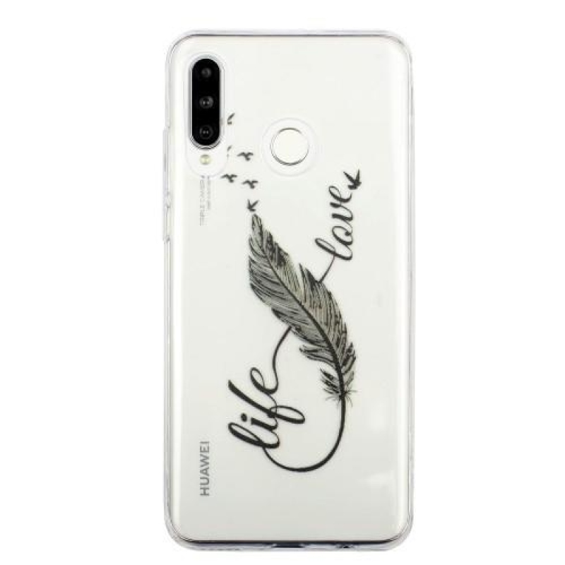 Mintás zselés tok Samsung Galaxy M20-hoz - fekete toll