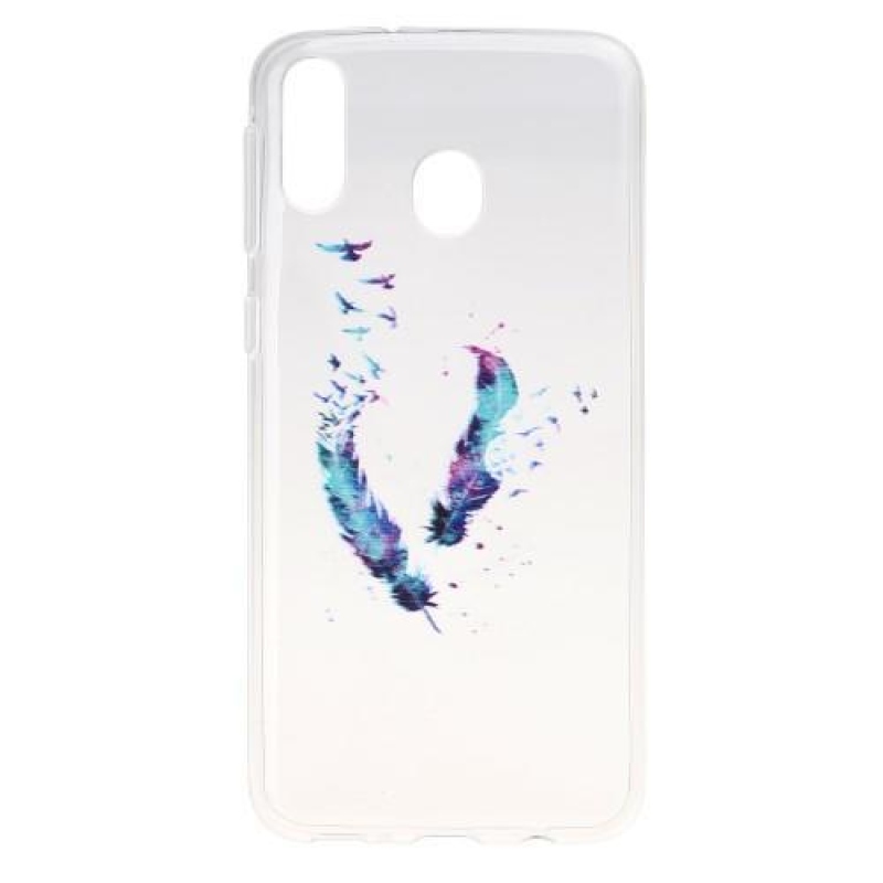 Mintás gél tok Samsung Galaxy M20 készülékhez - tollak és madarak