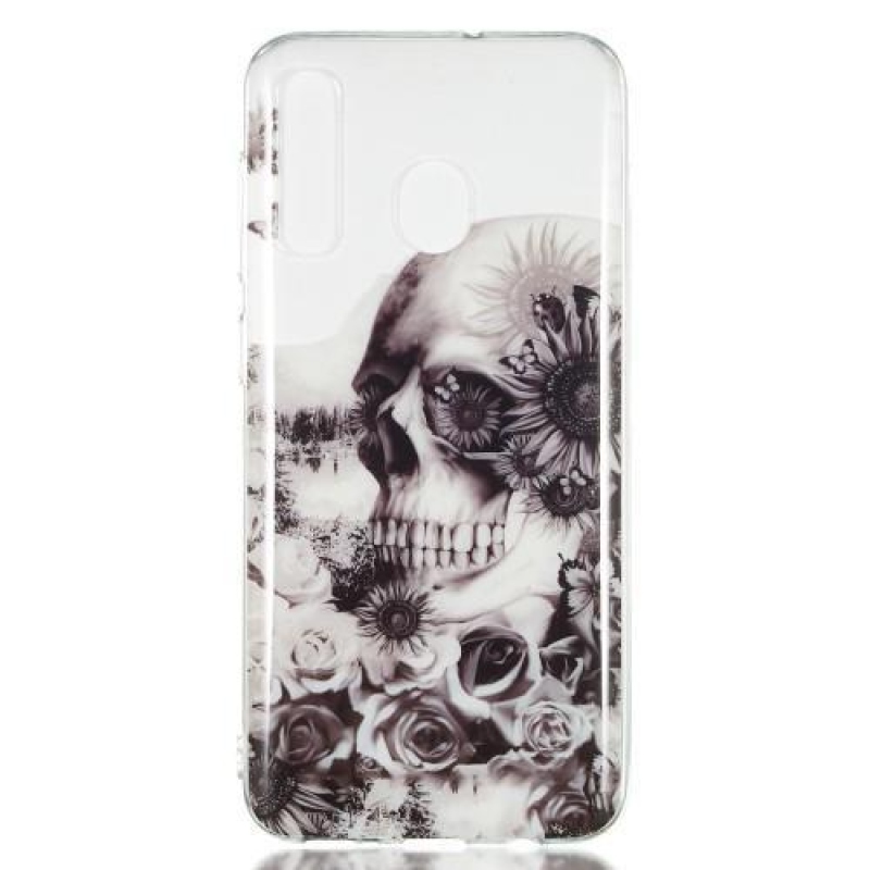 Mintás zselés tok Samsung Galaxy A50/A30/A30s/A20 - koponya és virág