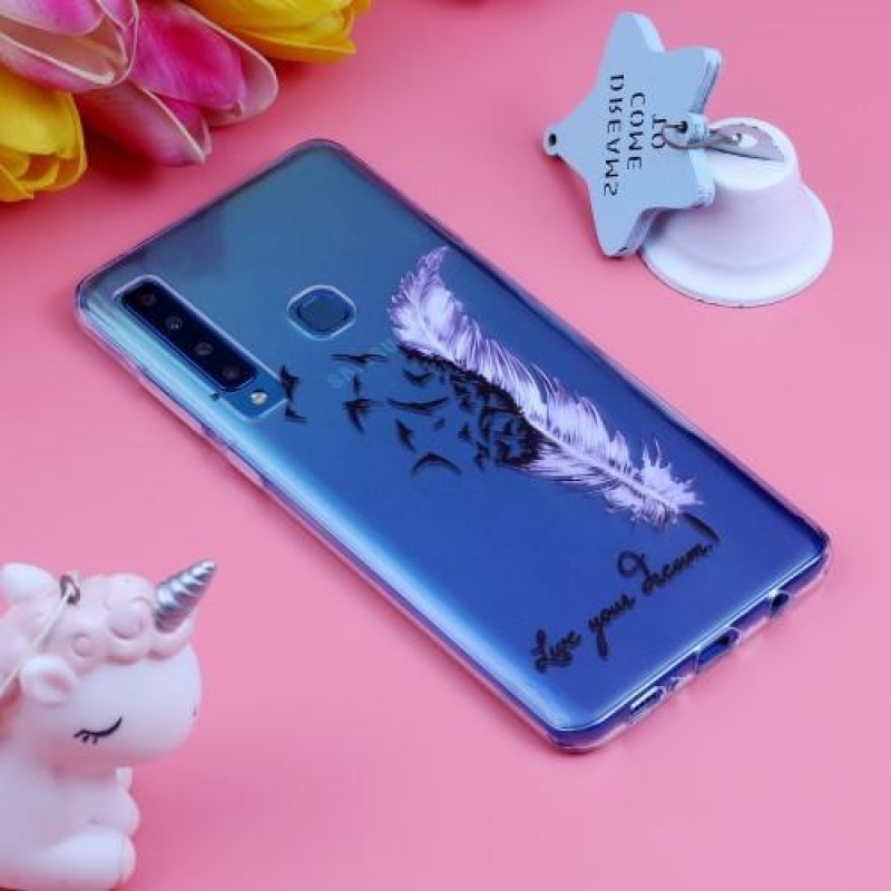 Mintás zselés tok Samsung Galaxy A9 készülékhez - lila toll