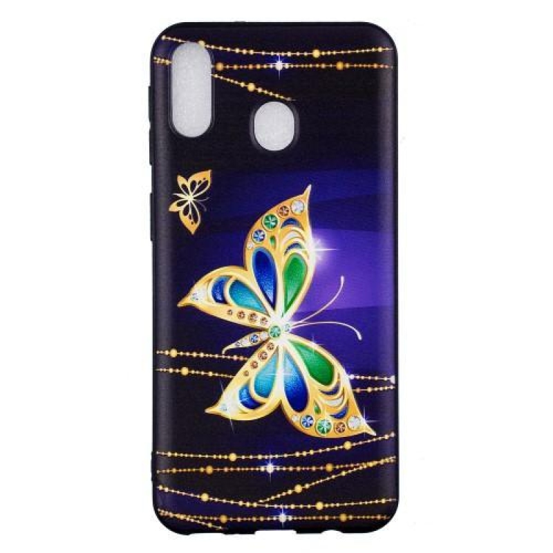 Mintás zselés tok Samsung Galaxy M20 - színes pillangó