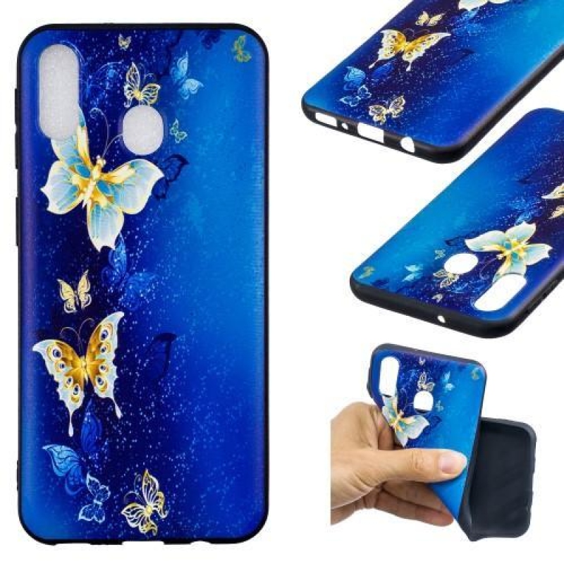 Mintás zselés tok Samsung Galaxy M20 - pillangó