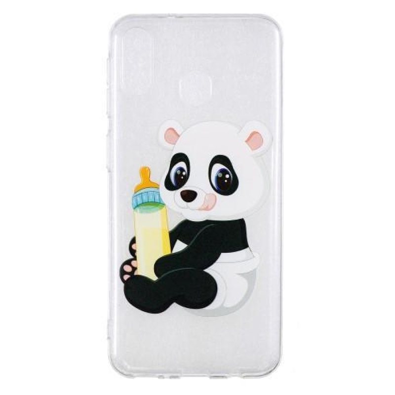 Mintás zselés tok Samsung Galaxy M20-hoz - panda és palack