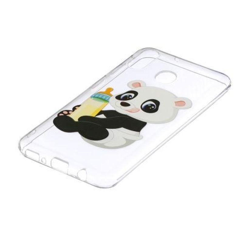 Mintás zselés tok Samsung Galaxy M20-hoz - panda és palack