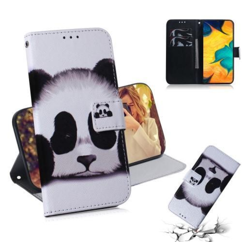 Mintás PU bőr pénztárca tok Samsung Galaxy A30 / A20 - panda