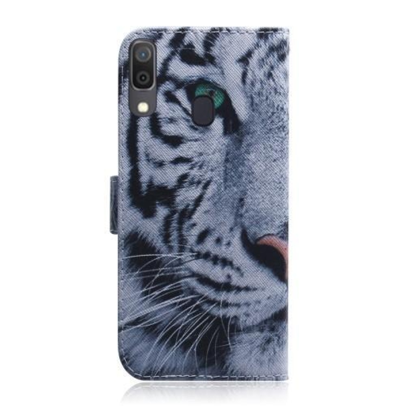 Minta PU bőr pénztárca tok Samsung Galaxy A30 / A20 - tigris