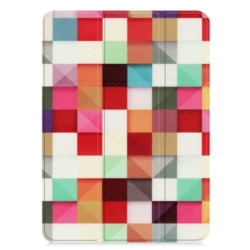 Mintás PU bőr tok Apple iPad Pro 11 készülékhez - színes háromszögek
