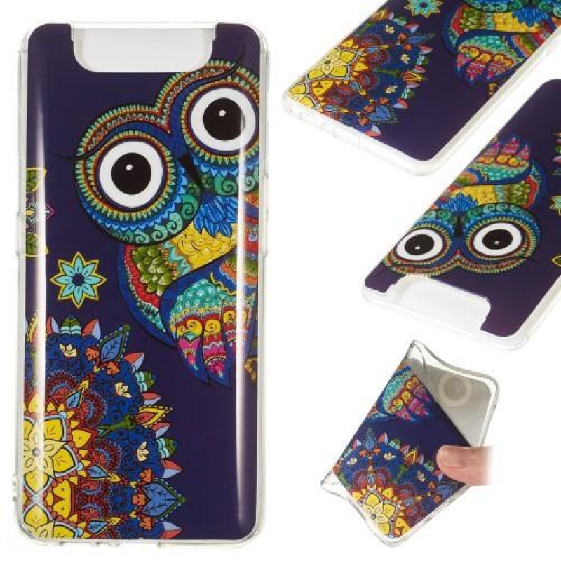 Mintás zselés tok mobiltelefonhoz Samsung Galaxy A80 - bagoly