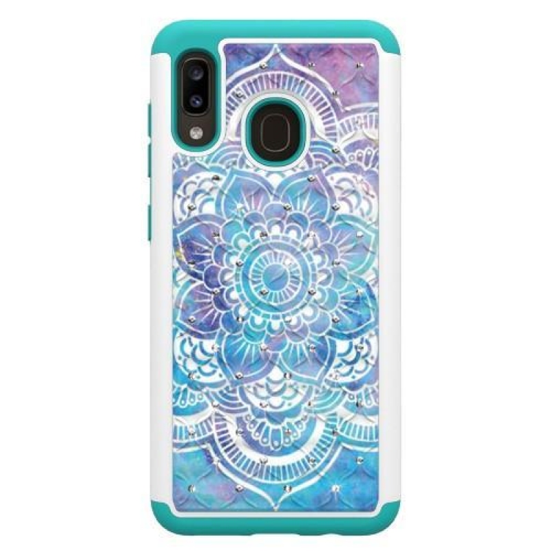 Mintás tartós tok mobil Samsung Galaxy A20 / Galaxy A30 mobiltelefonhoz - színes virágok