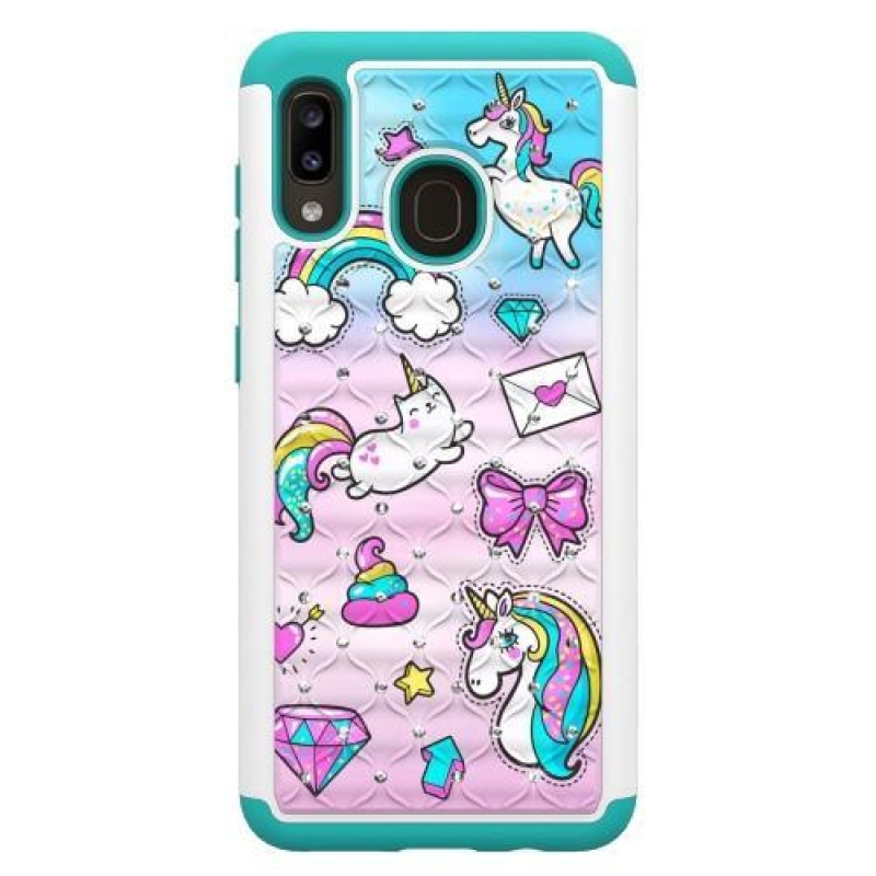 Mintás tartós borító Samsung Galaxy A20 / Galaxy A30 mobiltelefonhoz - egyszarvú
