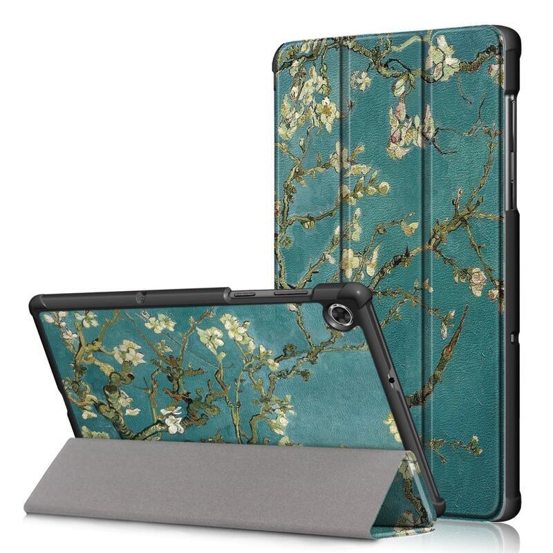 Patty intelligens pozicionáló tok Lenovo Tab M10 FHD Plus táblagéphez - fehér virágok