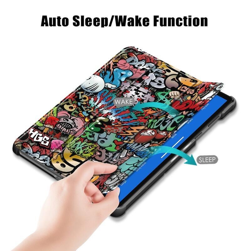 Patty okos pozicionáló tok Lenovo Tab M10 FHD Plus táblagéphez - graffiti