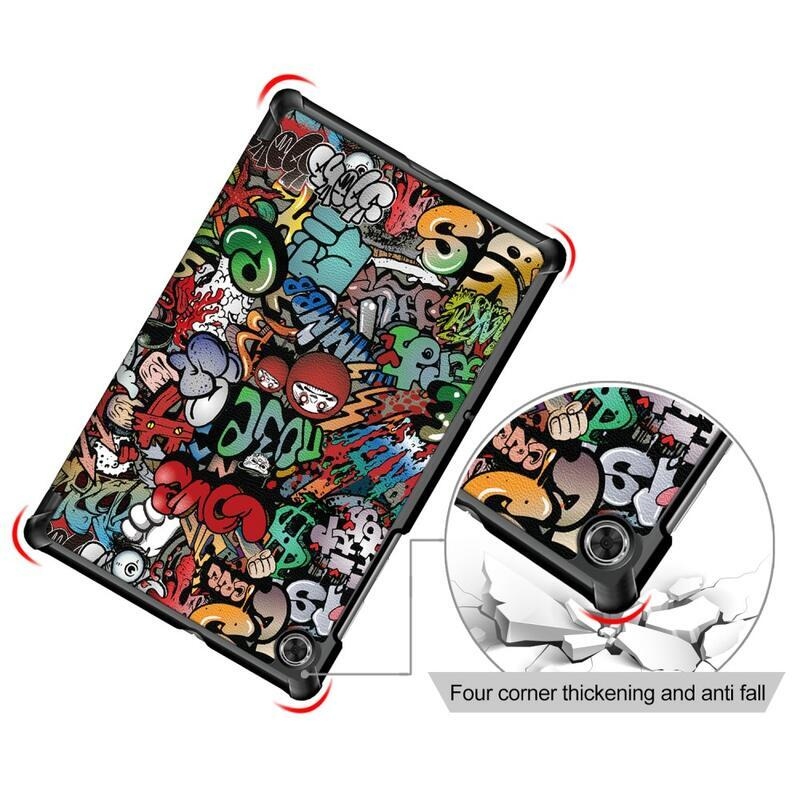Patty okos pozicionáló tok Lenovo Tab M10 FHD Plus táblagéphez - graffiti