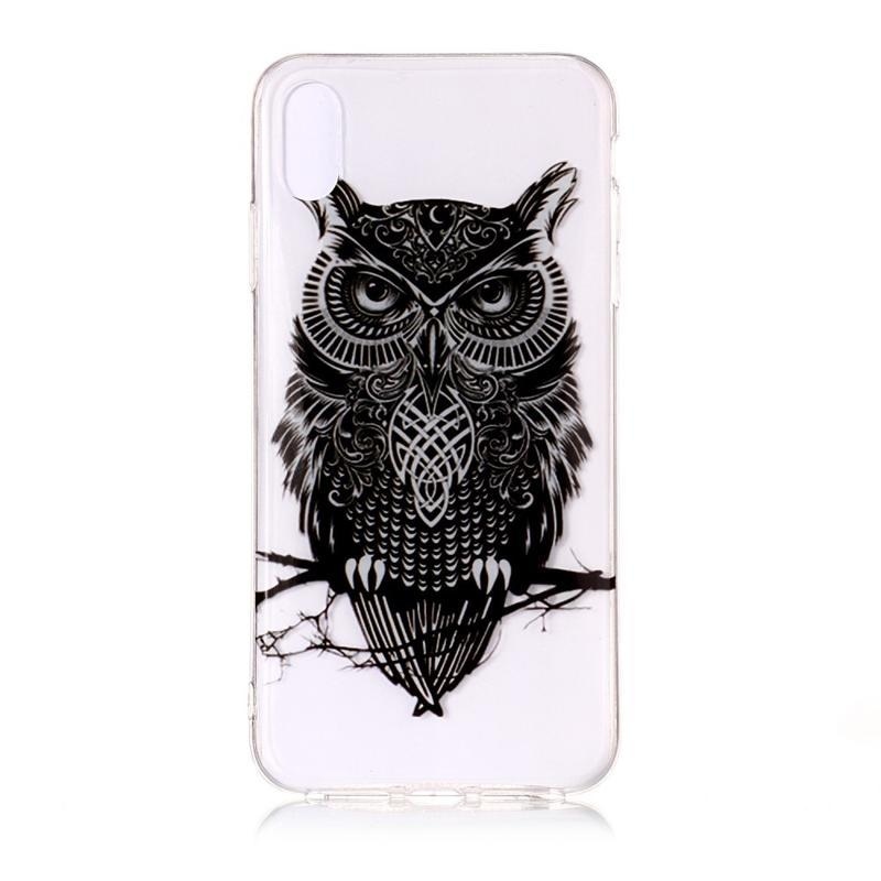 Patty zselés tok iPhone XS / X készülékhez - fekete bagoly