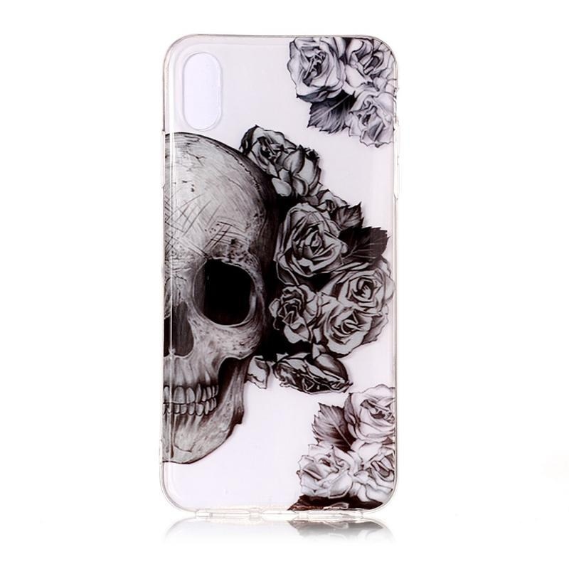 Patty zselés tok iPhone XS / X készülékhez - koponya és virágok