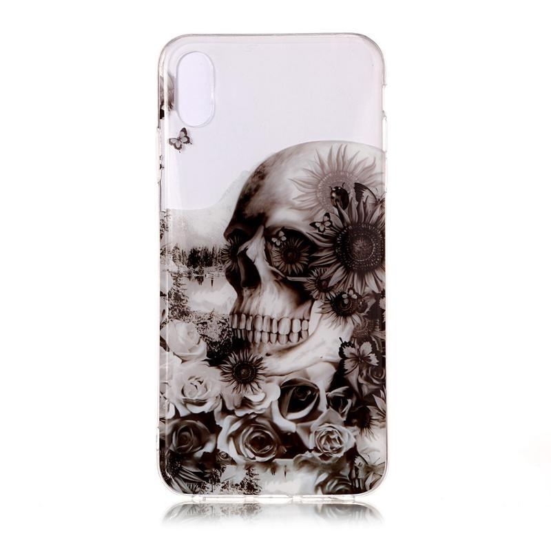 Patty zselés tok iPhone XS / X készülékhez - szürke koponya