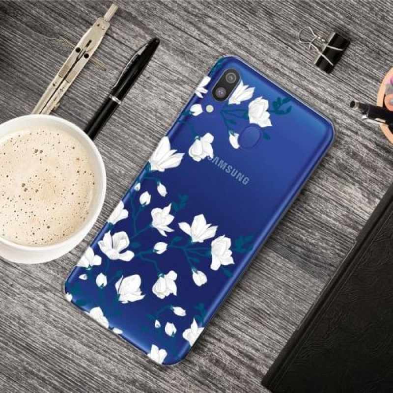Patty zselés tok Samsung Galaxy A30 / A20 készülékhez - fehér virágok