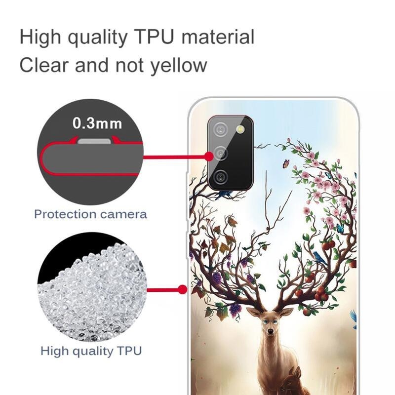 Patty zselés tok Samsung Galaxy A03s (166.6 x 75.9 x 9.1mm) - virágok és szarvasok