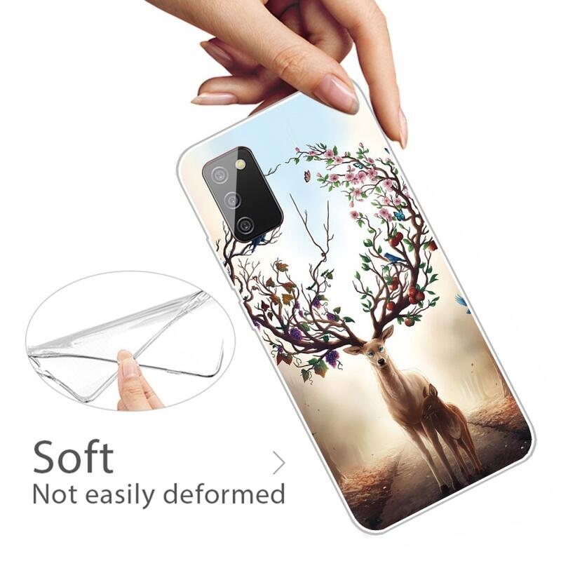 Patty zselés tok Samsung Galaxy A03s (166.6 x 75.9 x 9.1mm) - virágok és szarvasok