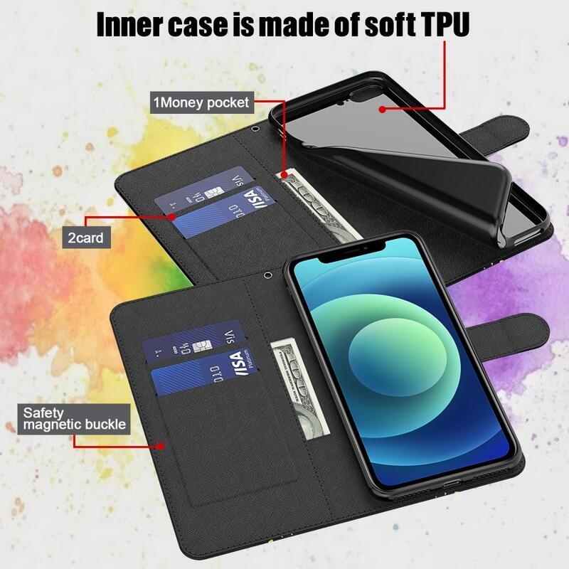 Nyomtatott pénztárca tok Xiaomi Redmi Note 11 4G/Note 11S 4G - absztrakt minta