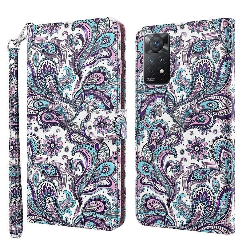 Nyomtatott pénztárca tok Xiaomi Redmi Note 11 4G/Note 11S 4G - kasmír minta