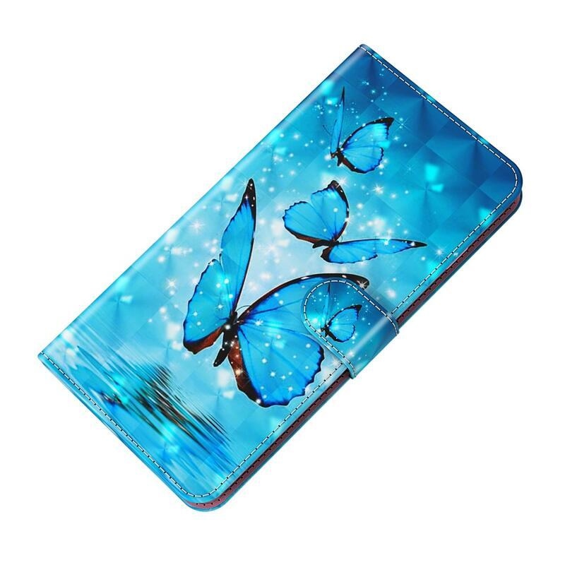 Nyomtatott pénztárca tok Xiaomi Redmi Note 11 4G/Note 11S 4G - kék pillangókhoz