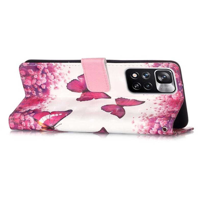 Patty pénztárca tok Xiaomi Redmi Note 11 Pro+ 5G - rózsaszín pillangókhoz