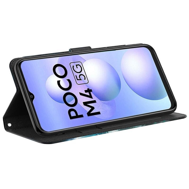 Nyomtatott pénztárca tok Xiaomi Poco M4 5G - absztrakt minta