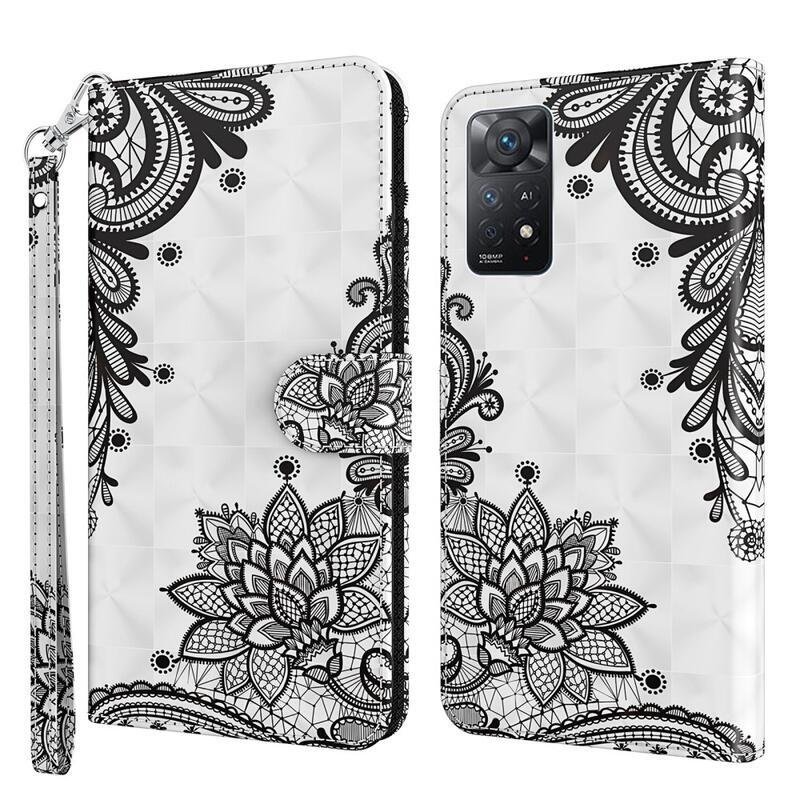 Nyomtatás pénztárca tok Xiaomi Redmi Note 11 Pro 4G/5G - csipke virág