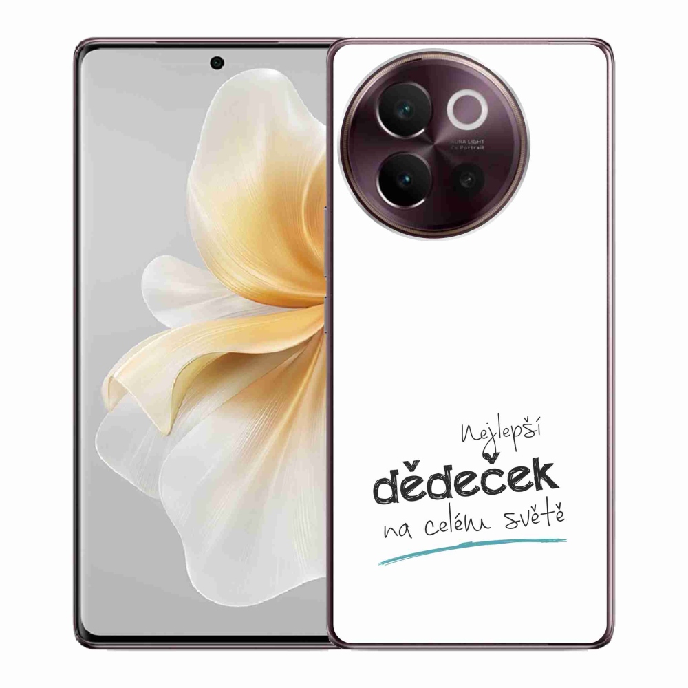 Gél borító mmCase a Vivo V40 Lite 5G-n - a legjobb nagypapa 3 fehér háttérrel