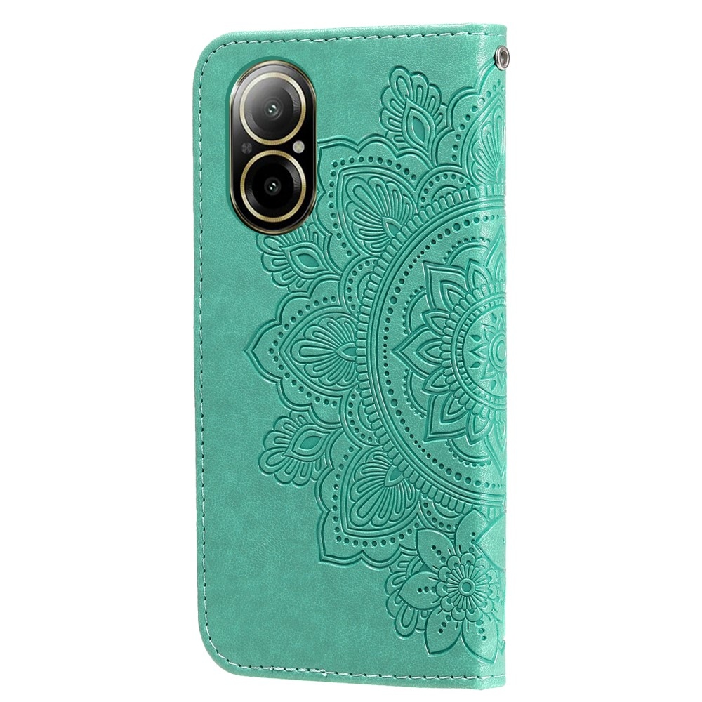 Mandala könyvtáska a Realme C67 készülékhez - teal színű