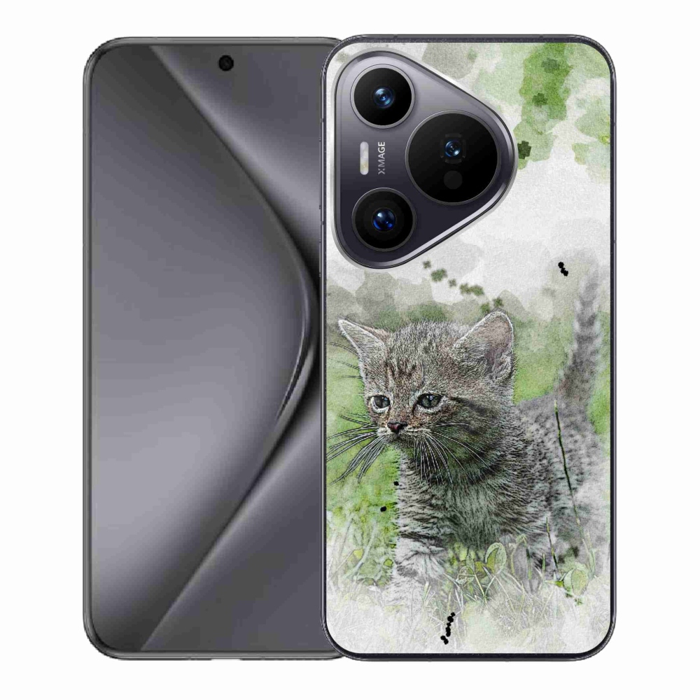 Gélburkolat mmCase a Huawei Pura 70 készülékhez - aranyos cica 1