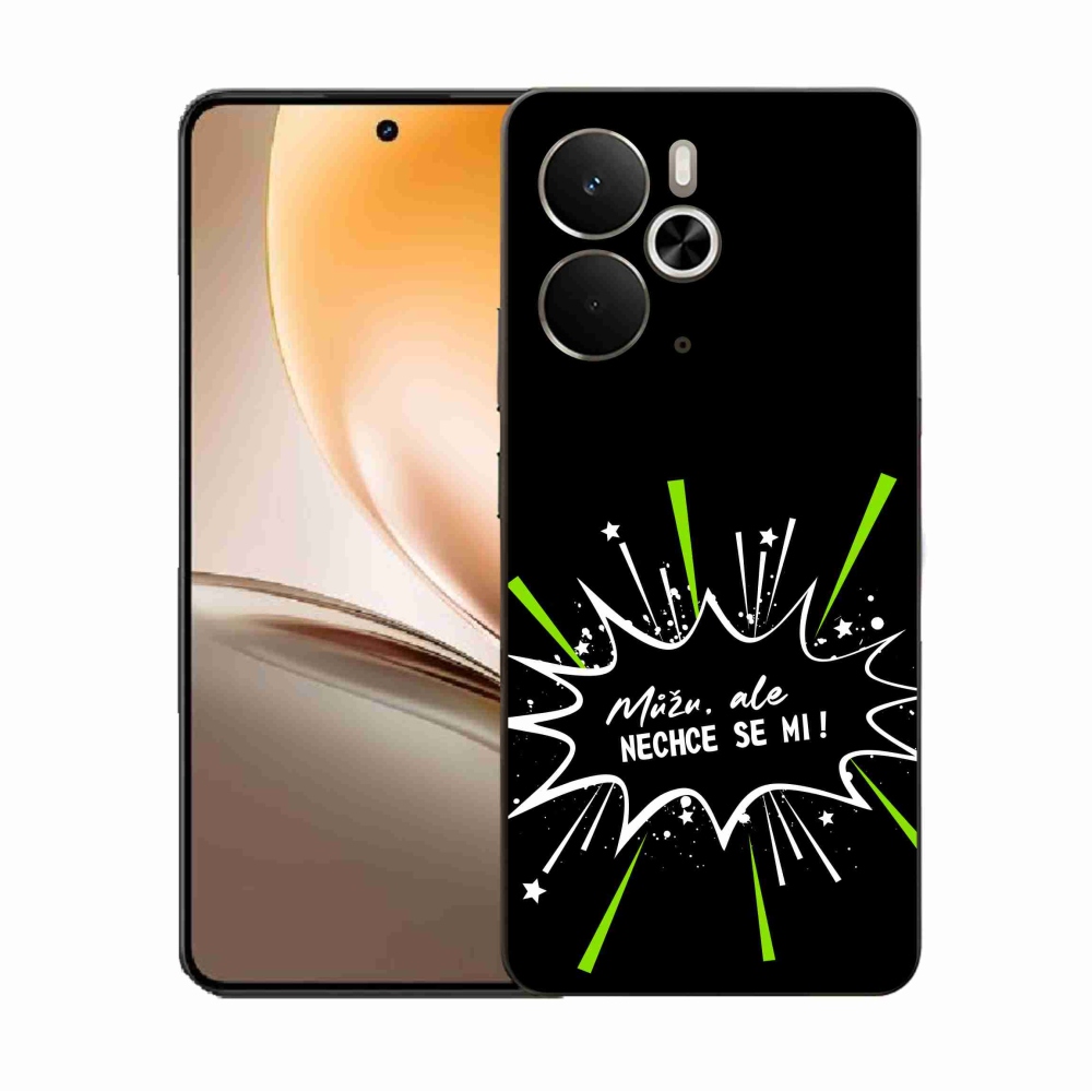 Gél borító mmCase a Realme 14 5G készülékhez - vicces szöveg 11 fekete háttér
