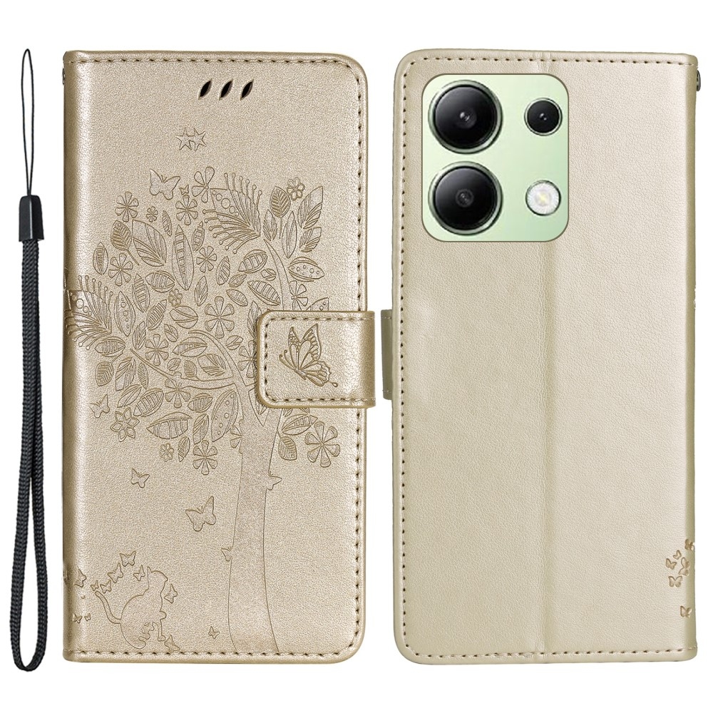 Fák könyv tok Xiaomi Redmi Note 13-hoz - arany színben