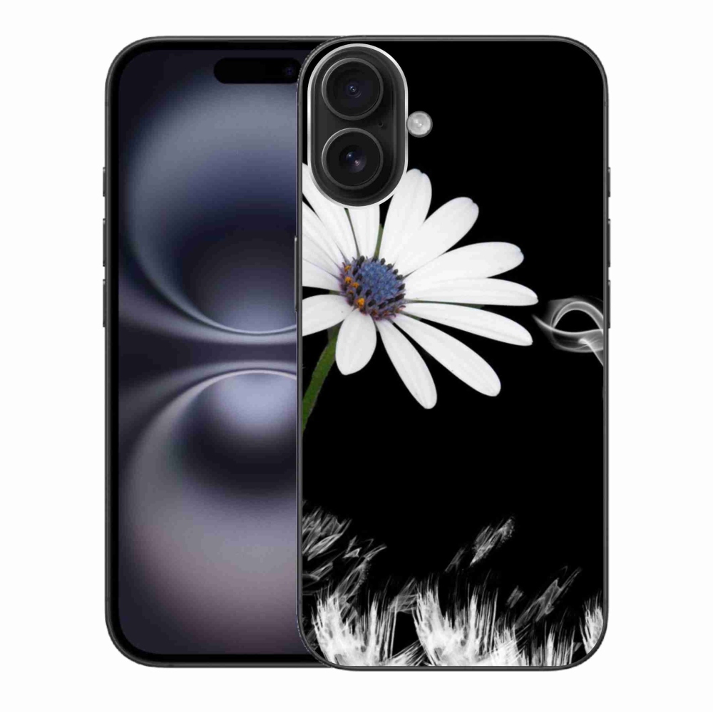 Gél védőhuzat mmCase iPhone 16 Plus készülékhez - fehér virág