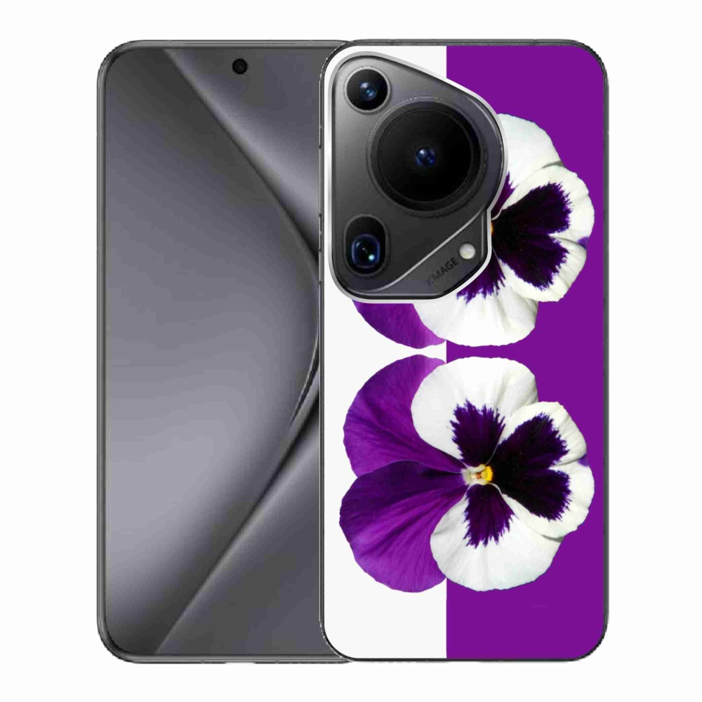 Zselés borító mmCase a Huawei Pura 70 Ultra készülékhez - lila és fehér virág