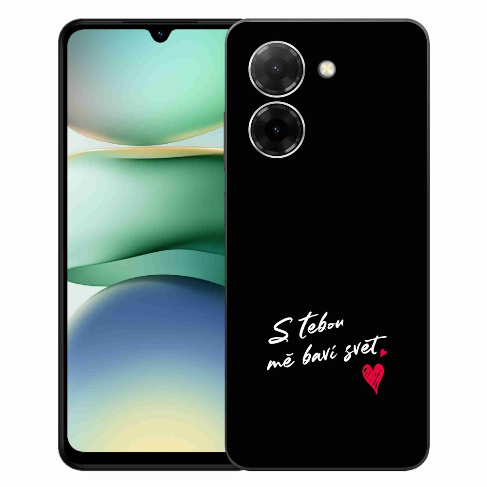 Gél borító mmCase a Xiaomi Redmi A5 (171.7x77.8x8.3mm) - szerelmes szöveg 1 fekete háttérrel