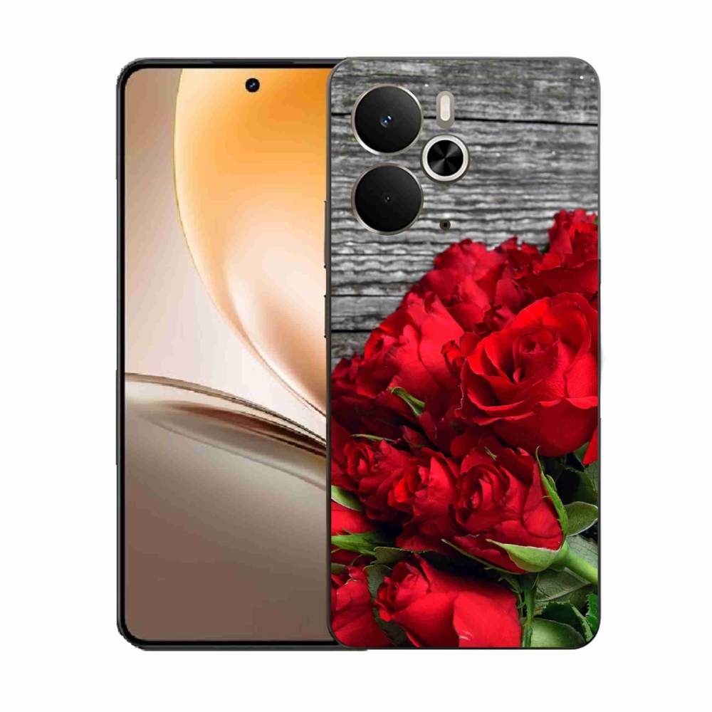 Gél borító mmCase a Realme 14 5G készülékhez - piros rózsa