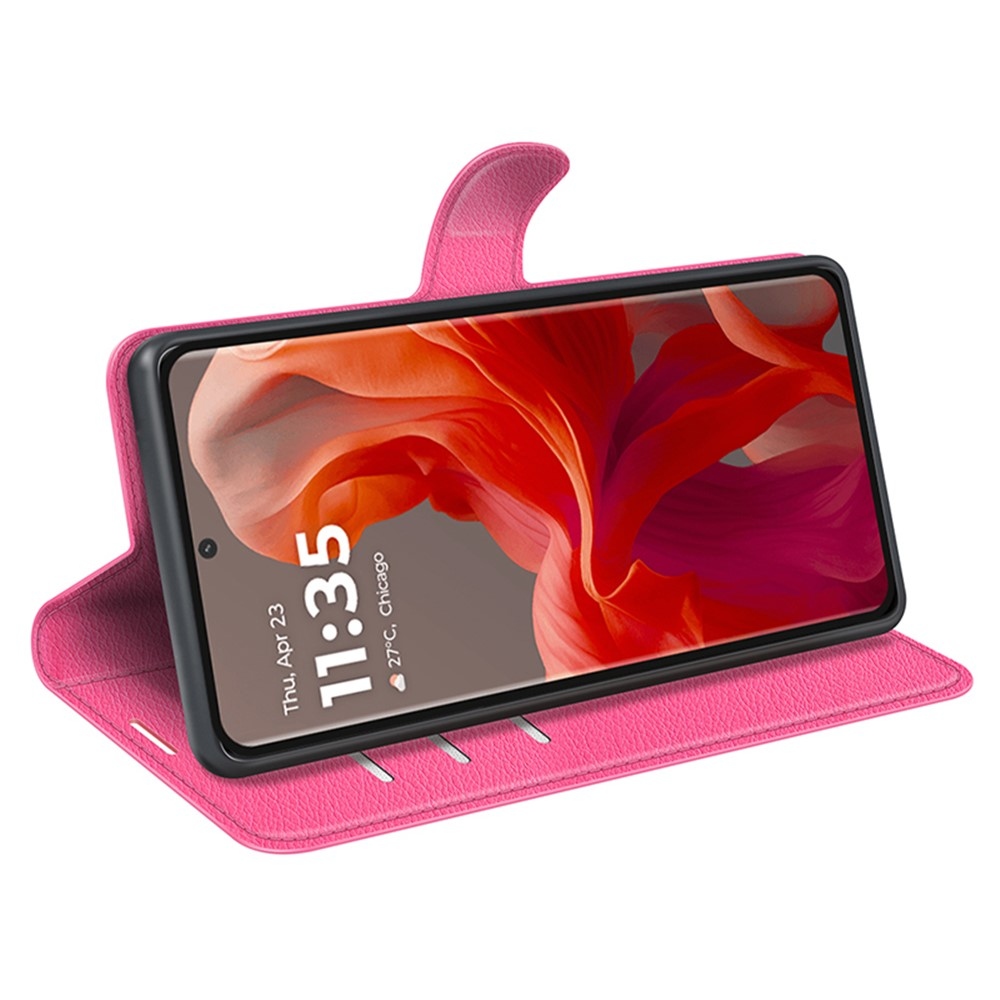 Litchi könyv tok Motorola Moto G85 5G - rózsa