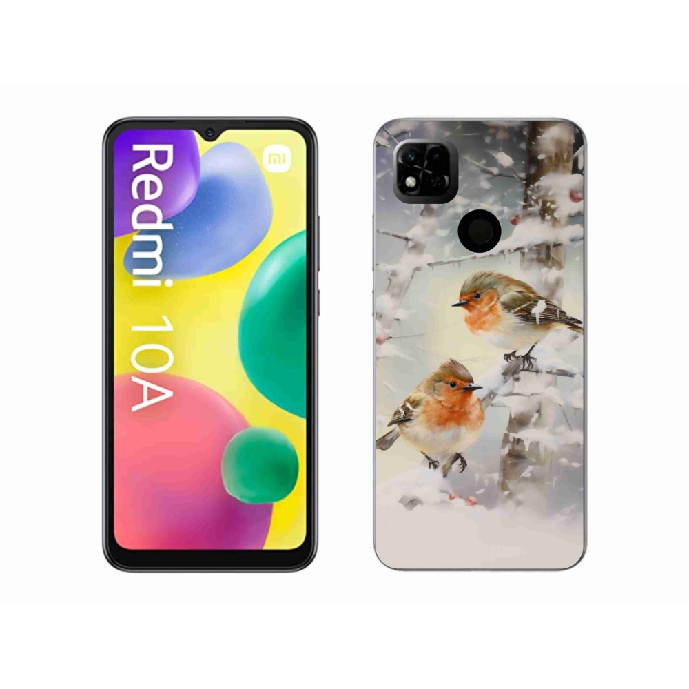 Gél borítás mmCase a Xiaomi Redmi 10A számára - madarak télen