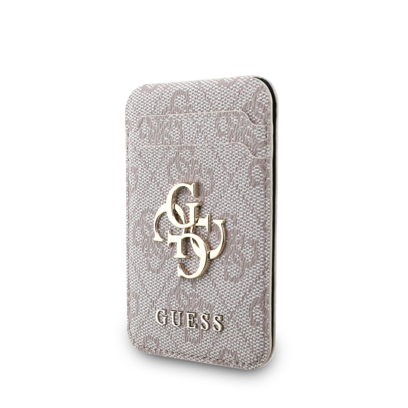 Guess 4G fém logós MagSafe Cardslot pénztárca állvánnyal rózsaszínű